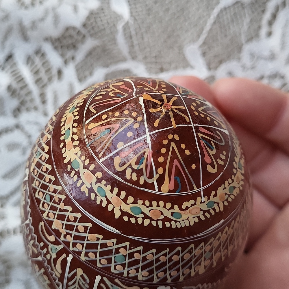 Vintage Ukrainian Pysanky Hand Painted Egg - Picture 5 of 8